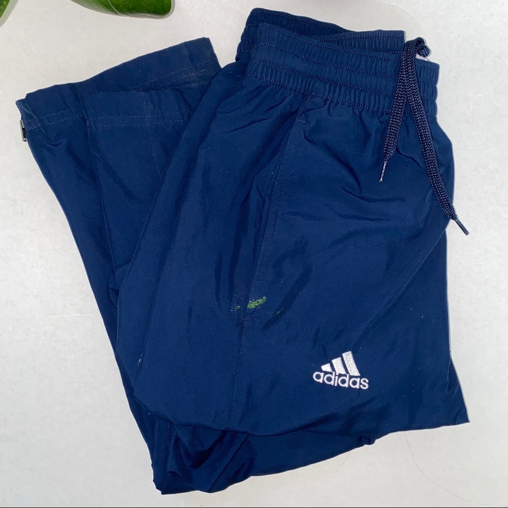 Adidas Women’s Wind Pants Navy Blue Leg Zip XS